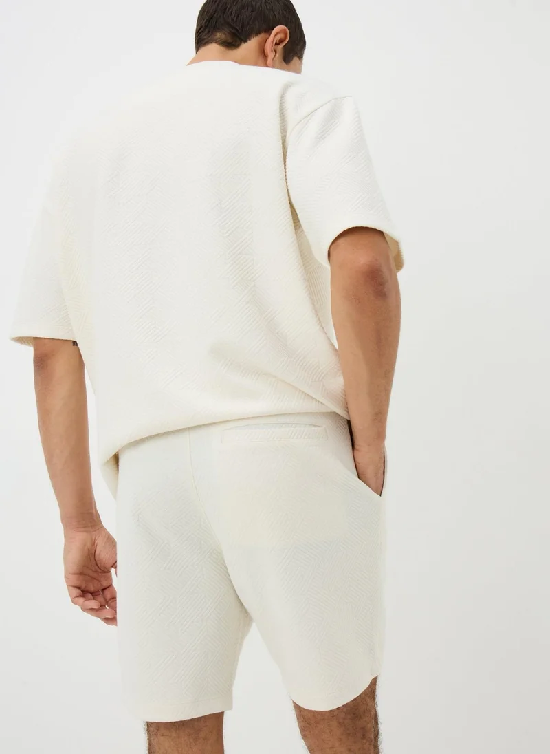 Matalan Off White Cream Houndstooth Co Ord Shorts for Men | Best Price UAE